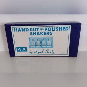 Vintage Hand Cut & Polished Shakers by Royal Sealy Set of 4 Made in Japan